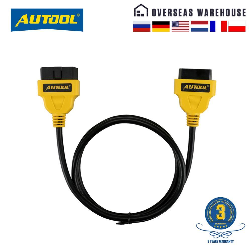 Autool Obd2 16Pin Extension Cable 1.5M Car Obd Connect Extend Adapter Wire Elm327 Obd Ii Obd2