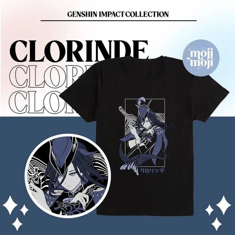 Genshin Impact CLORINDE Shirt, Genshin Clorinde T-shirt, Genshin Merch, Fontaine theme Merch, Gamer