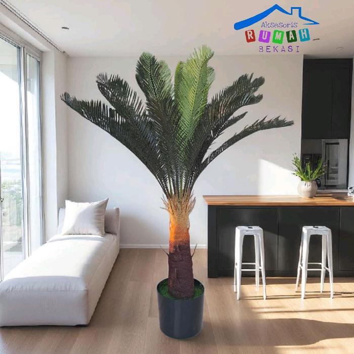 POHON SIKAS ARTIFICIAL BAHAN LATEX TINGGI 85 CM DENGAN POT / Tanaman plastik