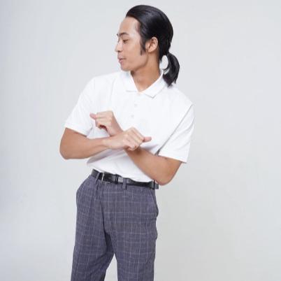 nb4m- Koze - Polo Comfort - White Short Sleeve Outfit Cowok