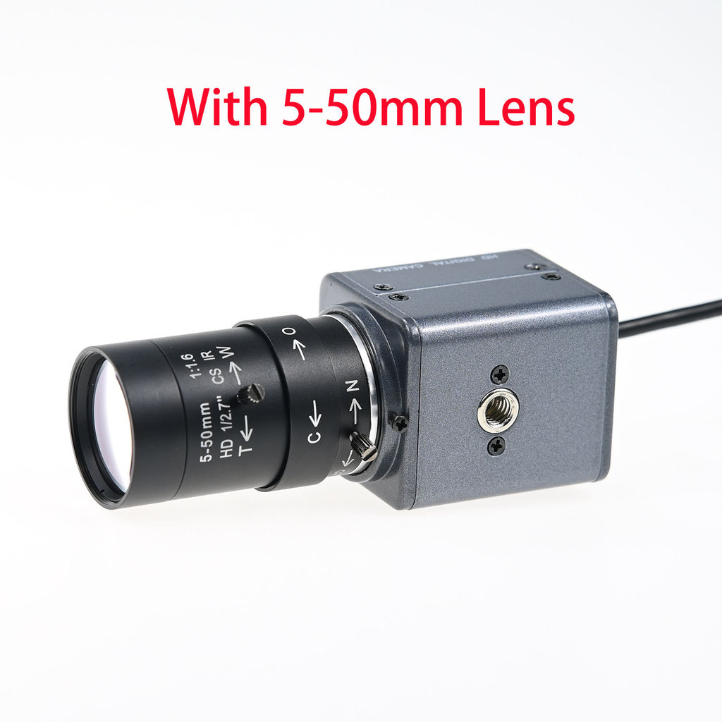 Global Shutter 210fps Monochrome GA Mini USB Camera With CS Lens 5-50mm 2.8-12mm UC Plug Play For