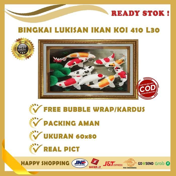 Bingkai Pigura Lukisan Gambar Ikan Koi 410 L30