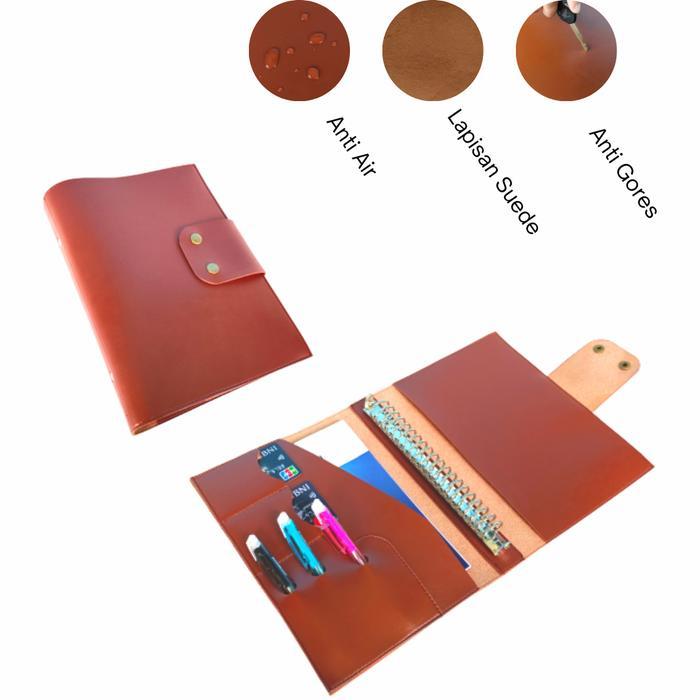 COVER BINDER A5 RING 20 COVER BINDER KULIT ASLI IMITASI SEMINAR KIT
