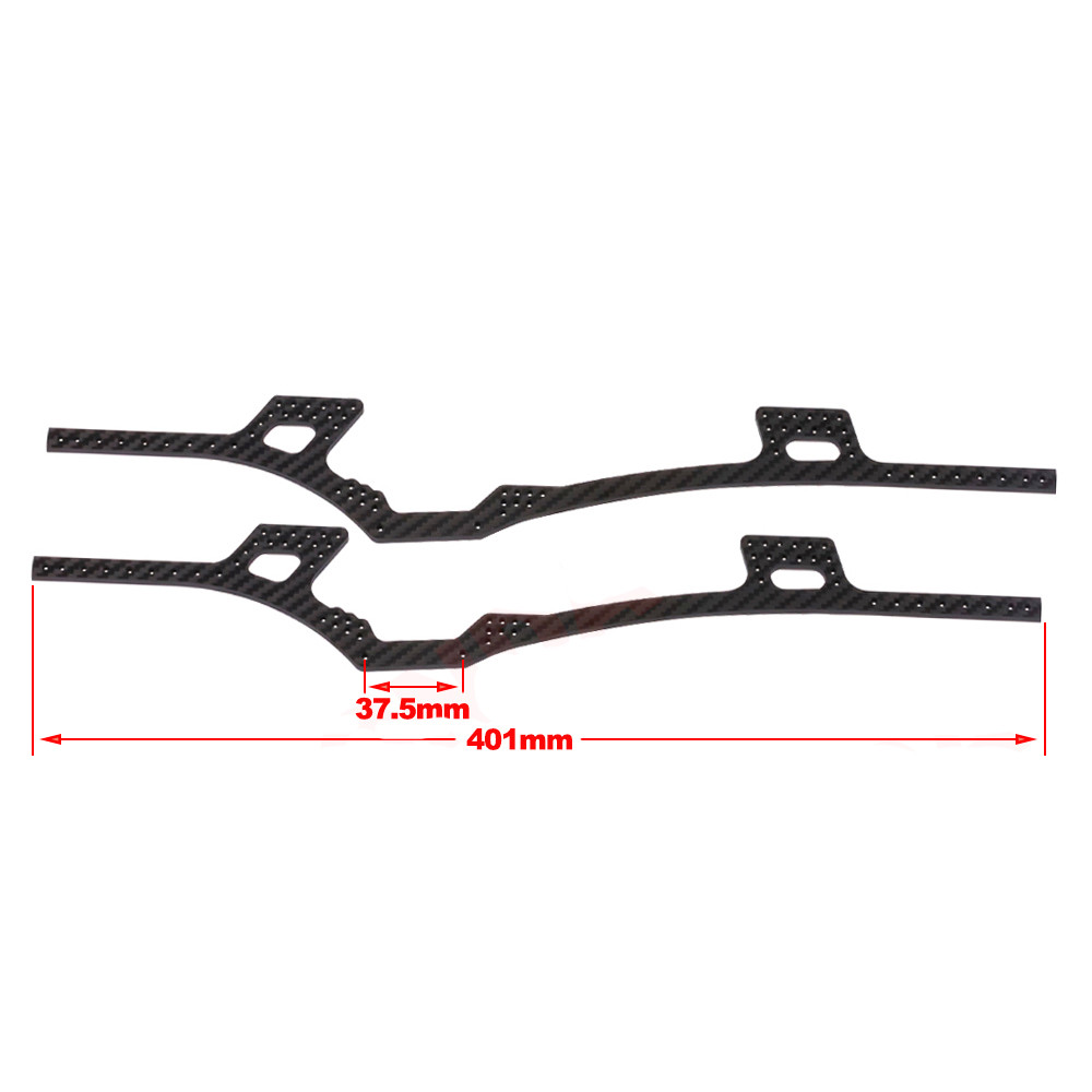 LCG Chassis Kit Carbon Fiber Frame Rail V2 Gearbox for 1/10 RC Rigs Crawler SCX10 Capra TRX4 Lower C