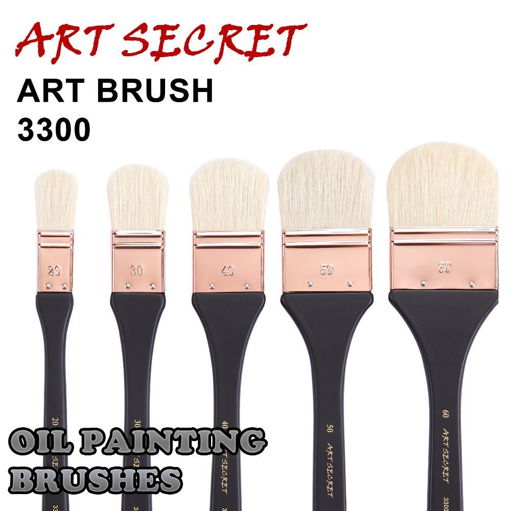 Artsecret Free Shipping Big Wide Paint-Brushes Single Oil Drawing 3300 Chungking White Bristle Long 