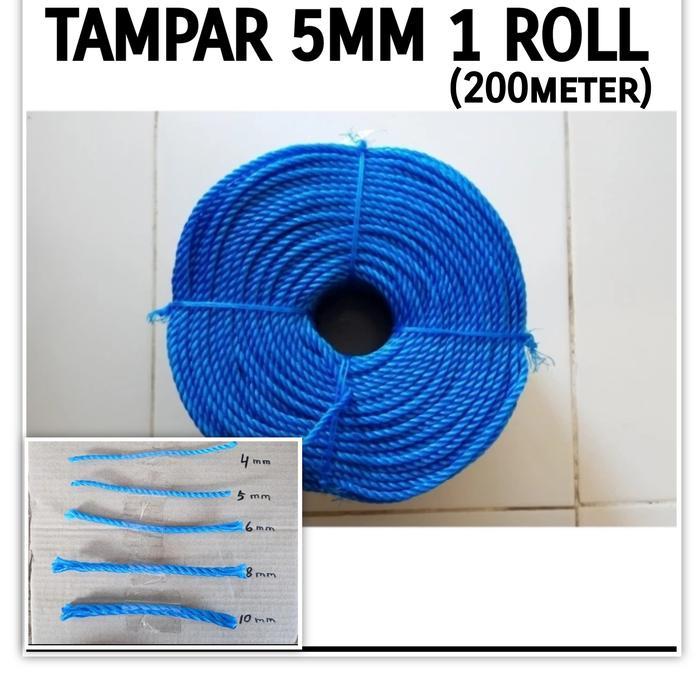 1 Roll Tali tampar 5 mm Tali ikat Tali tambang plastik 5mm