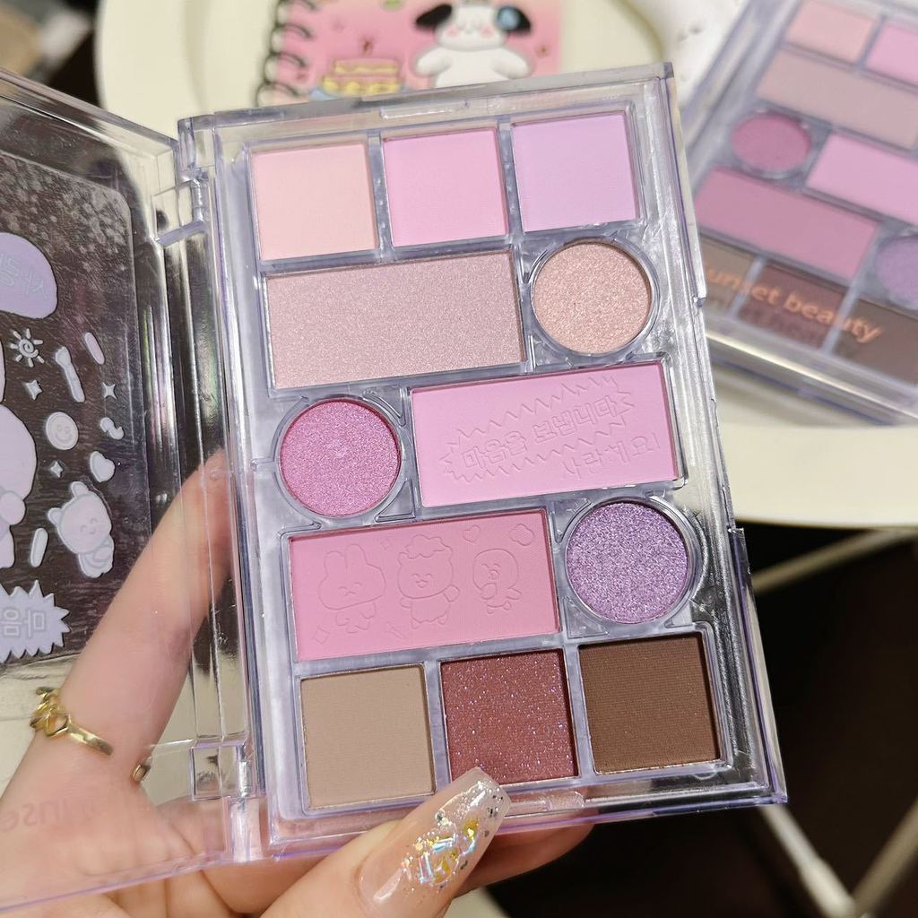 Taro Purple Eyeshadow Palette Peach Blusher Pearlescent Matte Makeup High Gloss Expanding Shadow Kor