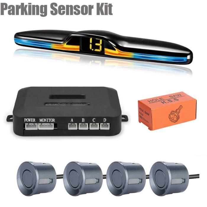 New Led Parking Sensor System Backlight Parktronic Monitor Display Kit Backup Detector Assistant 4