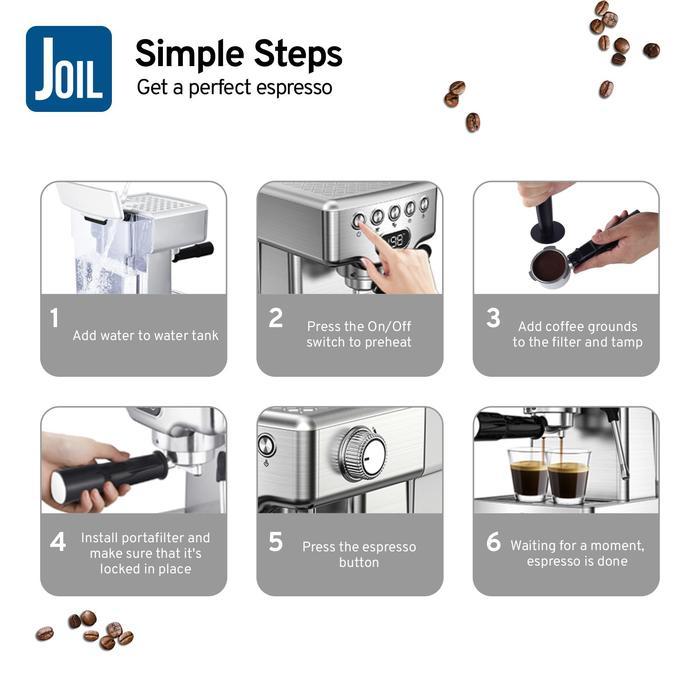 fiek- Joil Pressio Origin Mesin Kopi Espresso Machine Rumahan Brewing Pressure15 Bar - Ep1