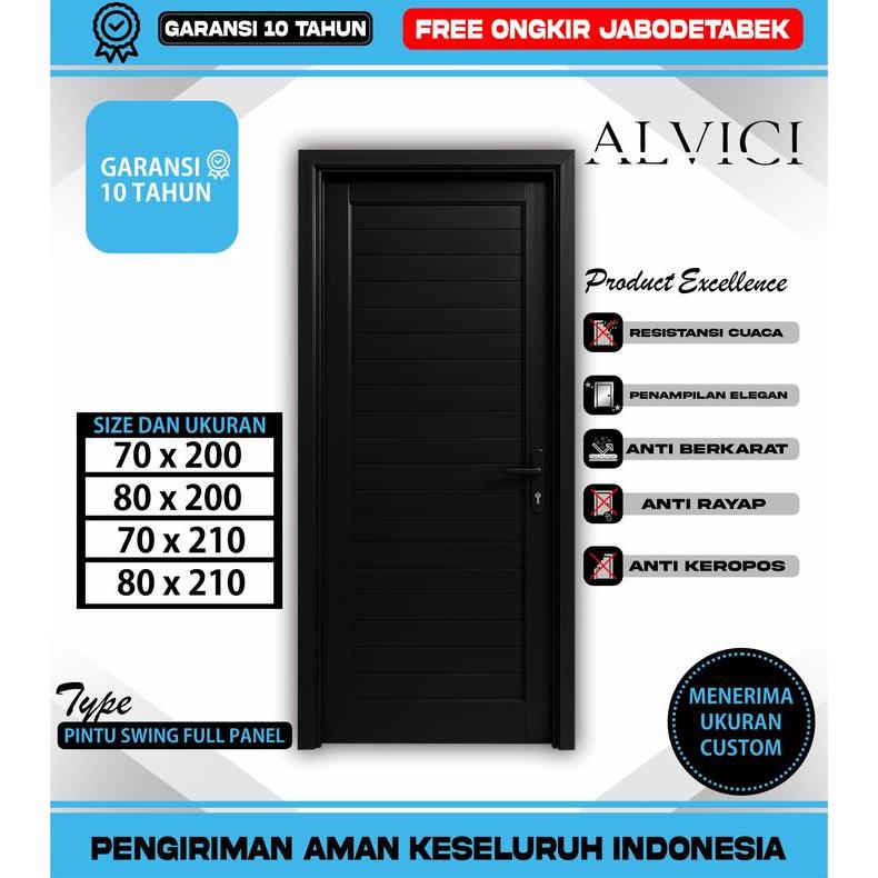 Pintu UPVC Pintu Kamar UPVC Full Panel Hitam Pintu Kamar Mandi UPVC Full Panel Hitam Pintu Toilet