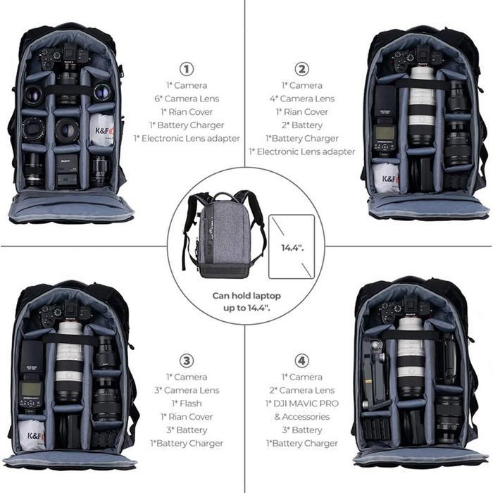 KNF Concept 20L Tas Travel Camera Backpack Photography Laptop