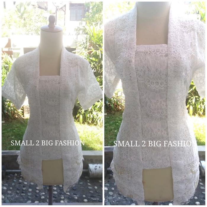 [Voucher] kebaya wisuda brokat / kamisol longtorso muslim / kebaya putih / batik