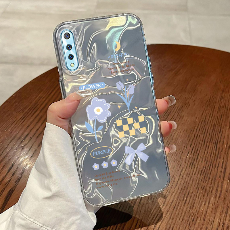Casing Hp VIVO S1 VIVO S1 Pro Case Casing Pola Lukis Bunga HP Kasing Kasus ponsel transparan mewah S