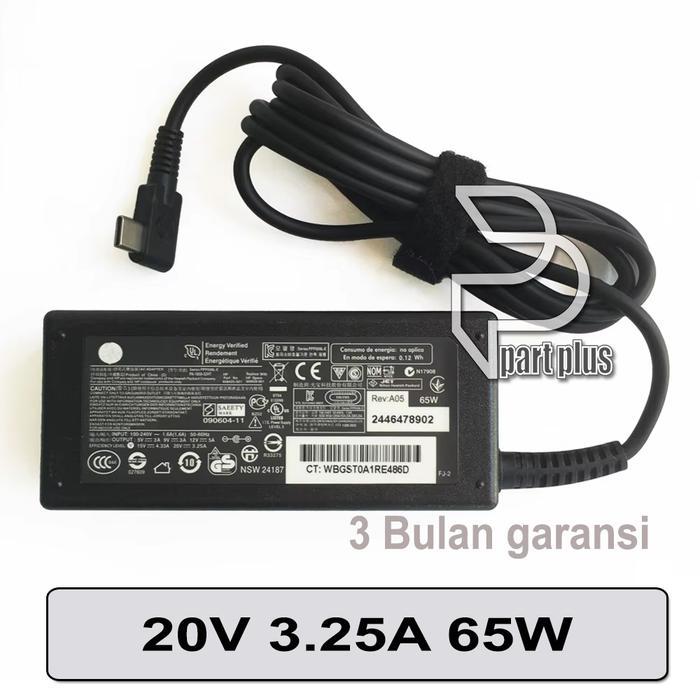 Terbagus Adaptor Charger Laptop Hp Spectre X360 65W Usb Type C Terlariss 