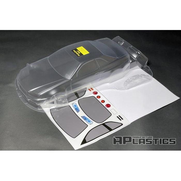 APLASTICS RC NISSAN SKYLINE R34 CLEAR BODY (196MM) #AP-R34