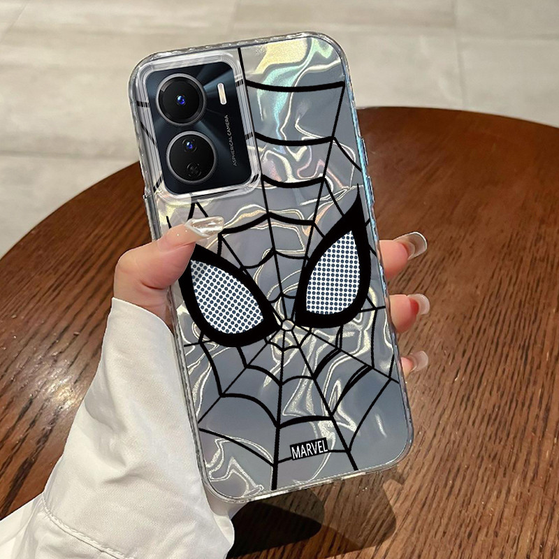 Casing Hp VIVO Y16 4G VIVO Y35 5G VIVO Y56 5G Case Casing Pola Jaring laba-laba HP Kasing Transparan