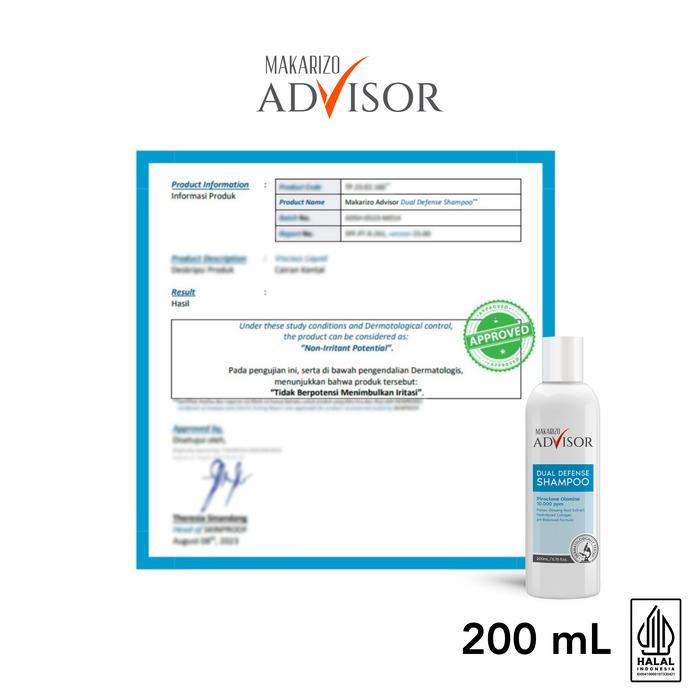 Makarizo Advisor Clinical Shampoo - Dual Defense Shampoo 200Ml / Sampo Rambut Rontok Dan Ketombe /
