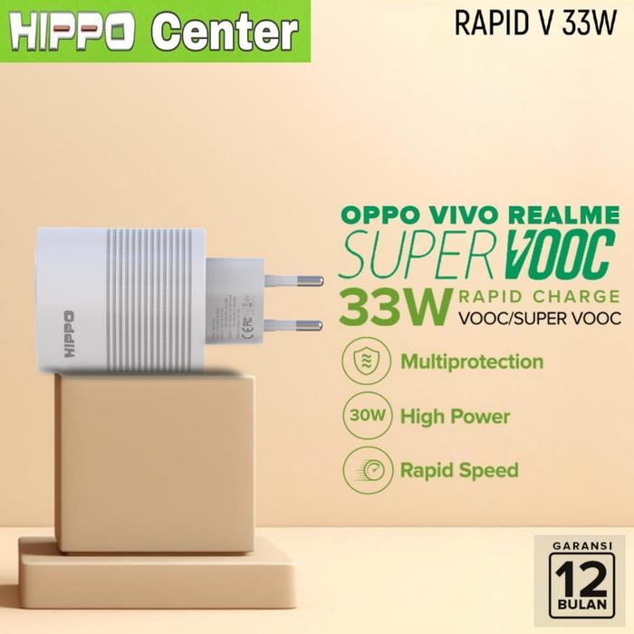 Ready Hippo Adaptor Rapid V 33W Adapter Charger VOOC / Super VOOC 33W