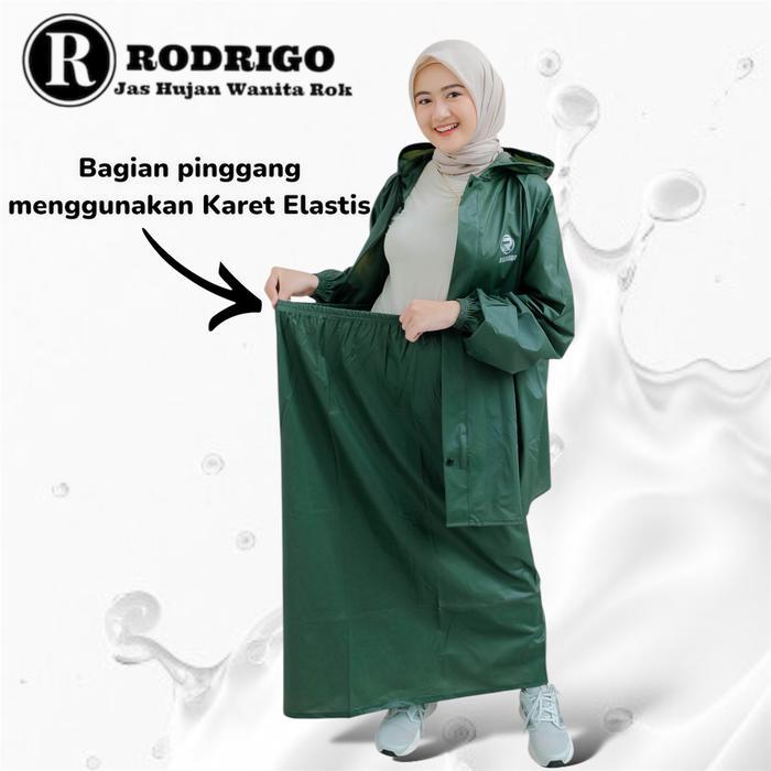 Mantel Jas Hujan Setelan Rok Wanita Pvc