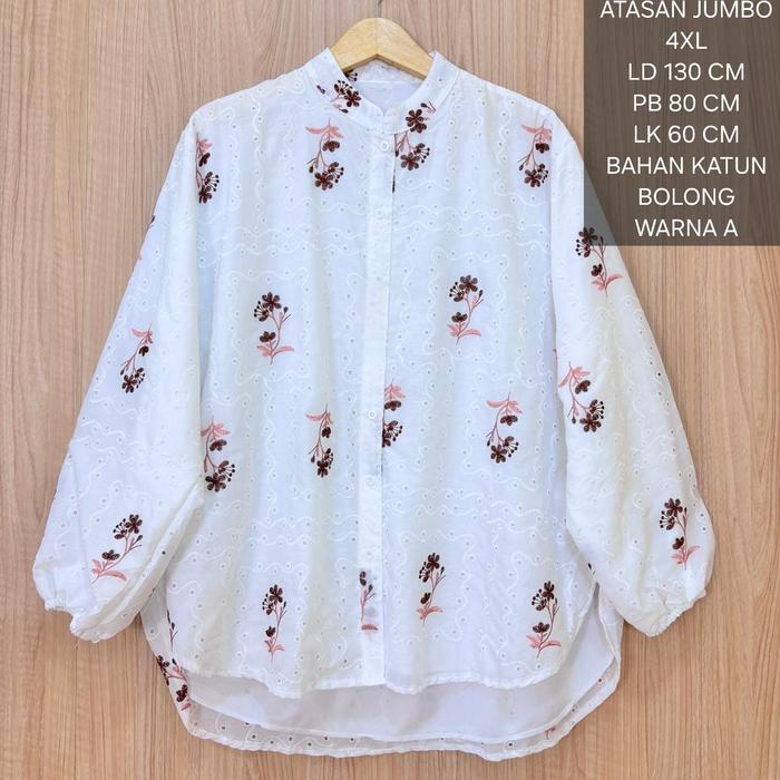 Atasan Jumbo Ld 130 Cm Model Bordir Bahan Katun Bolong Kekinian - Sienna Blouse