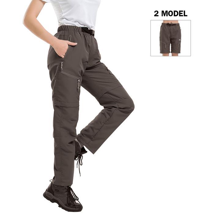 ELFS ACTIVE Celana Gunung Sambung Wanita Size S - XXL PDL 2in1 Mountain Pants Outdoor Panjang Pendek