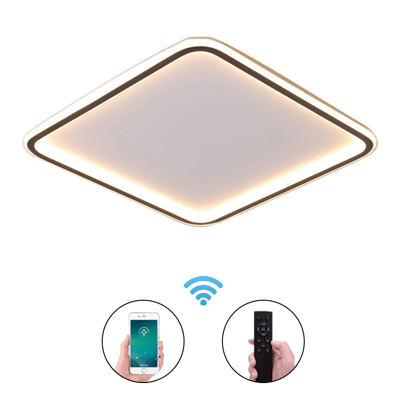 Light Luxury Black/Gold LED Ceiling Lamp Creative Round/Square