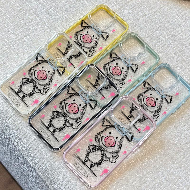 Bingkai Berwarna Babi Coretan Case Vivo V60 Lite Y400 Y29 V50 Lite Case