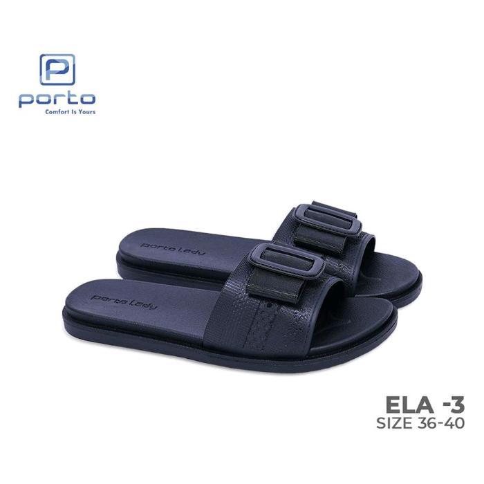 Sandal Selop Karet Wanita Jelly Slop Kekinian Anti Slip Porto Lady Ela Sandal Shoes