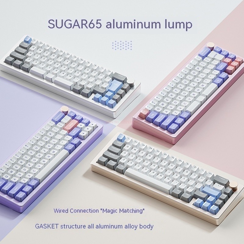 Weikav Sugar65 Mechanical Keyboard Aluminum Kits Multifunctional Knob Hot Swap Rgb Gaming Keyboard G