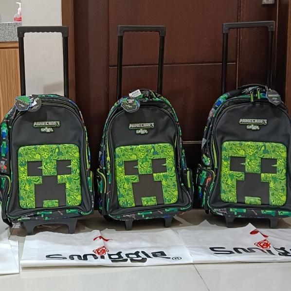Tas Smiggle Minecraft Trolley Backpack/ Tas Ransel Anak Sd Cowok/ Kado