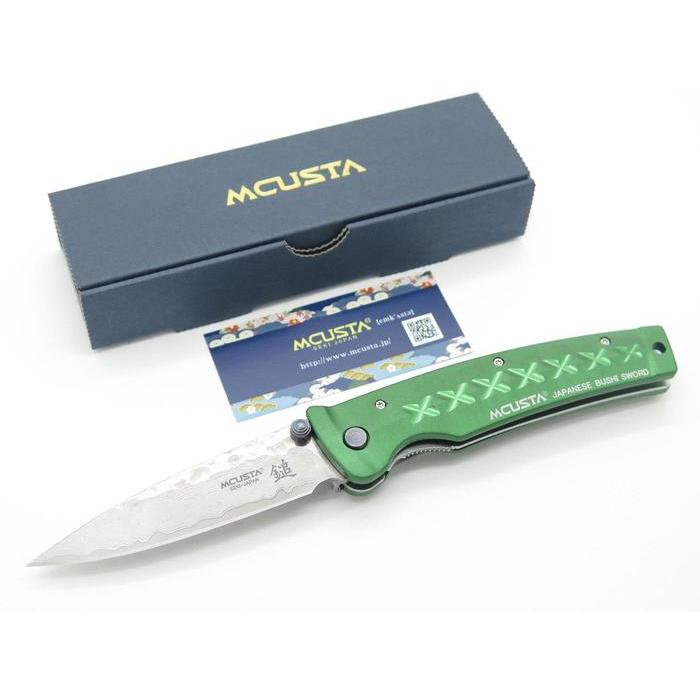 EDC Folding Knife MCUSTA VG10 Damascus Tsuchi BUSHI FUSION 85mm GREEN