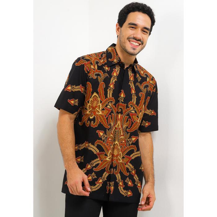 DANAR HADI - Kemeja Batik PE Sekar Pergola - 2SKPG.78.0724 - Hitam