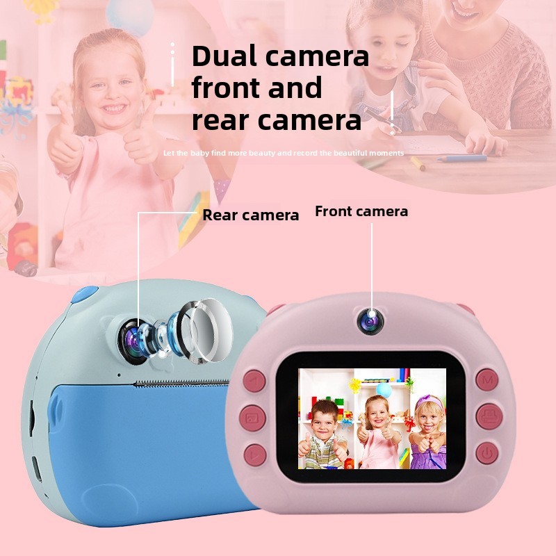 New Arrival Hd Dual Camera Polaroid Kids Camera Thermal Paper Black And White Printing Camera Kids