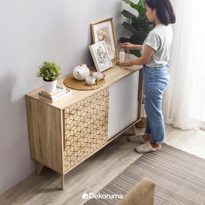 doni- Dekoruma Nomura Lemari Kabinet Minimalis 2 Pintu Sliding Credenza Buffet