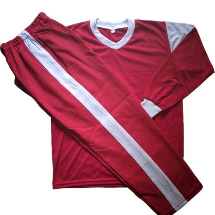 lb2x- Setalan Seragam Olahraga Sd Lengan Panjang Merah Putih