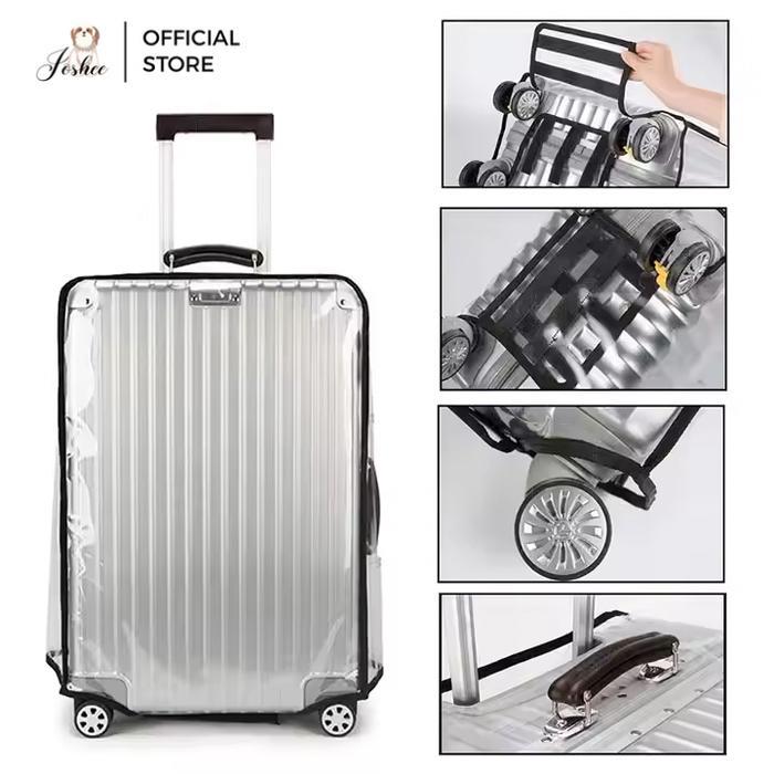 aqc8- Joshee Sarung Koper Luggage Cover Pelindung Bahan Pvc Transparant Tebal Mika Koper