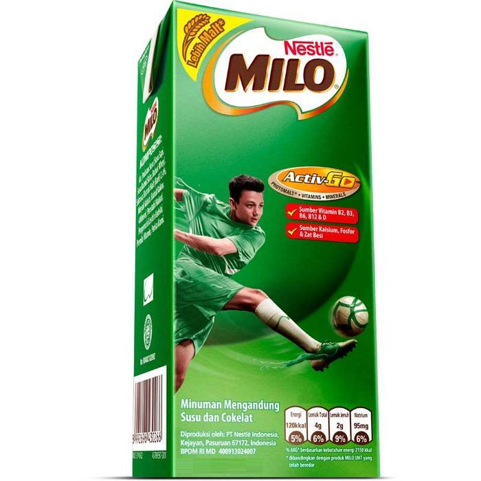 rcdf- Susu Milo Kotak Coklat Active Go Uht - 190 Ml (1 Dus Isi 36)