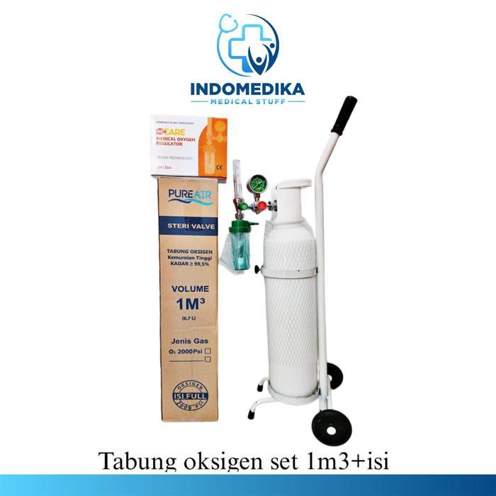 tabung Oksigen 1m3 Lengkap / Tabung Medis / Tabung set oksigen 3in1