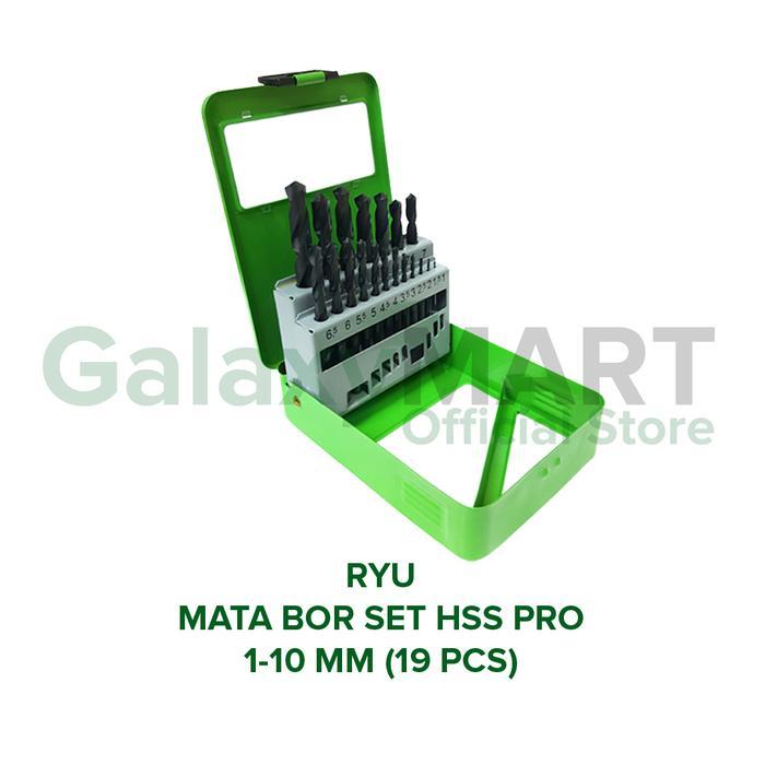 Paling Baik Ryu Mata Bor Besi Set Hss Pro / Stainless Set Hss Cobalt 1 - 10 Mm Terlariss 