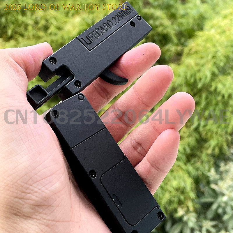 1-3pcs 2.0 Upgraded Lifecard Alloy Folding Gun Toy Soft Bullet Blaster Shooting Model Pistol For