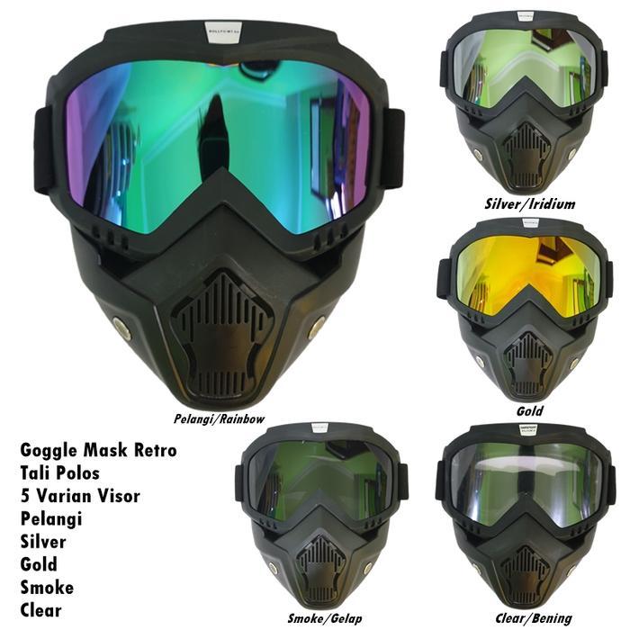 Goggle Mask Masker Helm Harga Ekonomis Gaya Retro Jap Style Shark Raw
