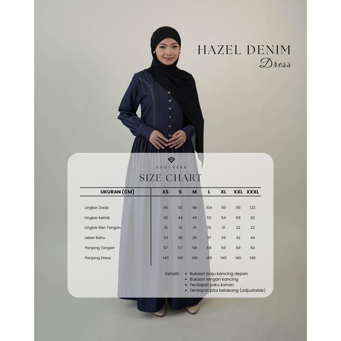 Evolvere - Hazel Denim Dress Gamis Kekinian