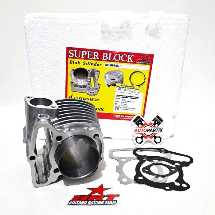TERBARU BLOK BRT BLOK & GASKET DOUBLE COOLER 53 MM GENIO DELUXE BEAT SCOOPY NEW FI ESP BLOK BORE
