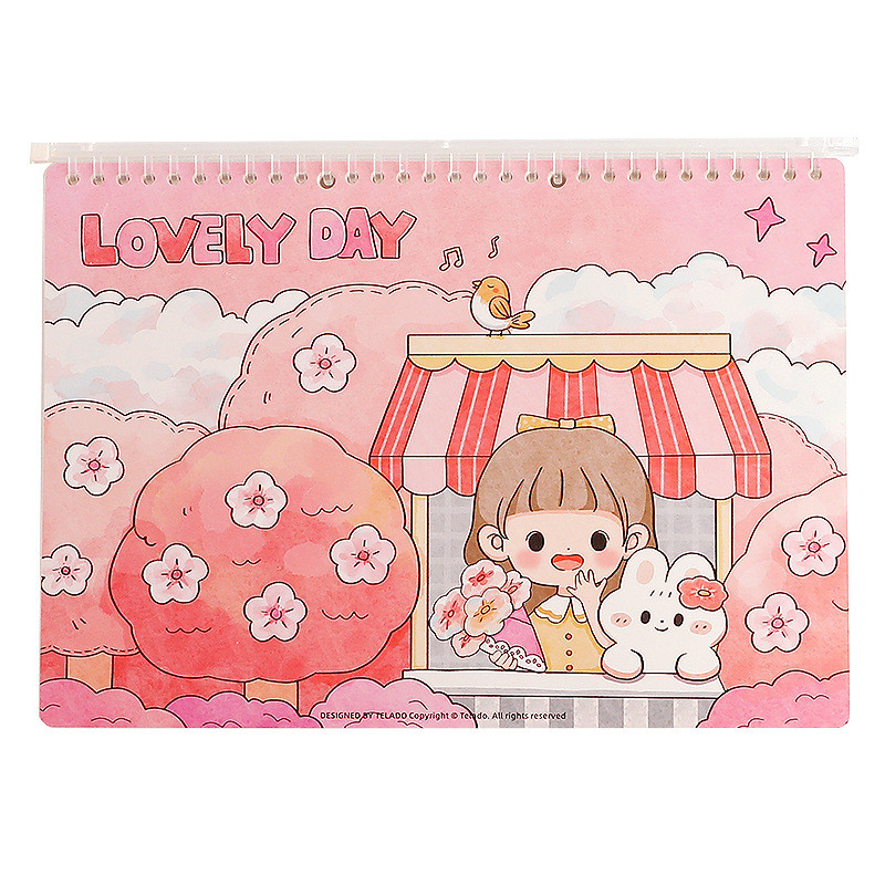 MINKYS Kawaii Refillable Binder 40 Sheets Reusable Release Book Washi Tape Stickers Storage Book Jou