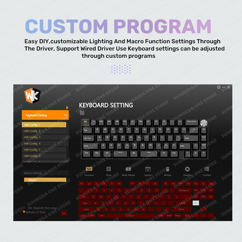 Sugar65 Wired Customized Aluminum Mechanical Keyboard 66 KeysTYPE-C Cable Gasket Structure Hotswap R