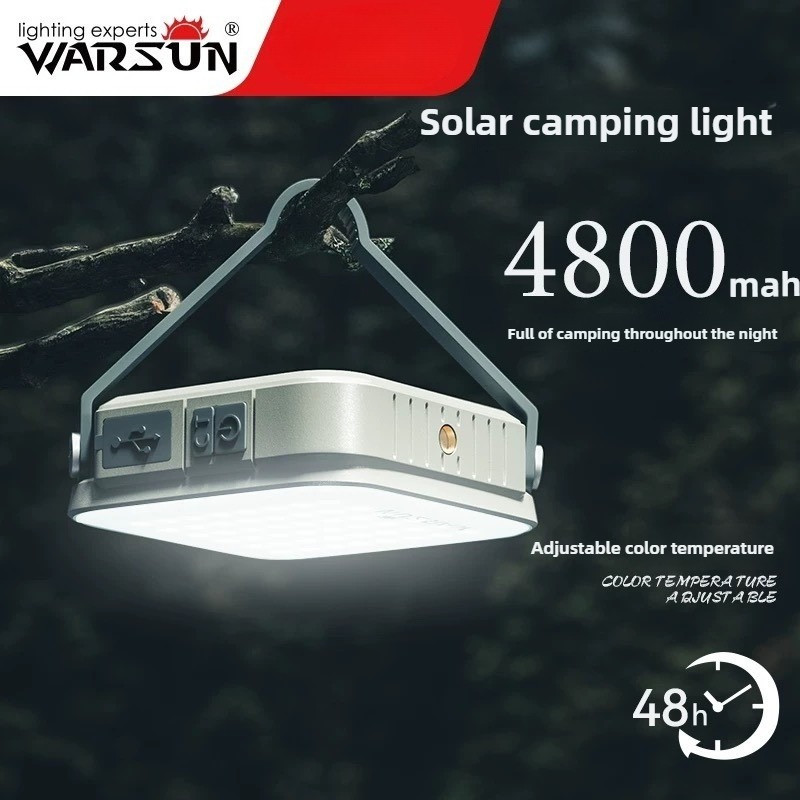 4800mAh Solar LED Camping Light CP36 Portable Tent Lantern 48Hrs Runtime USB Rechargeable Outdoor