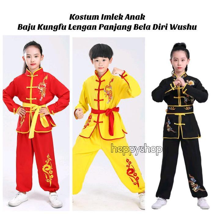 KOSTUMIMLEKANAK BAJU KUNGFU LENGAN PANJANG BELA DIRI WUSHU CINA CHINA