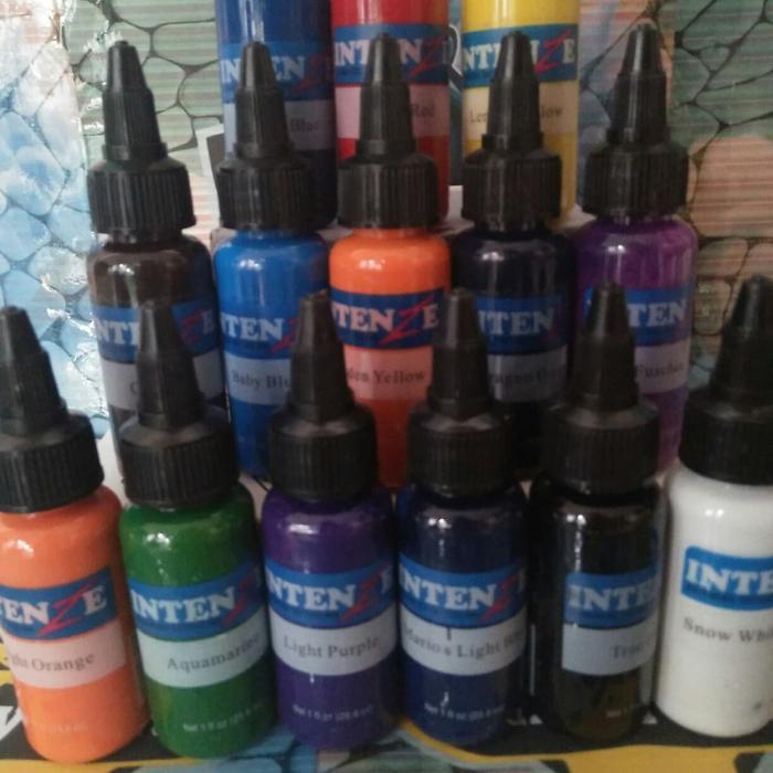 Tinta Tattoo Intenze Satu Set 10Warna Murah Pigment Tato Pewarna Tatto Original