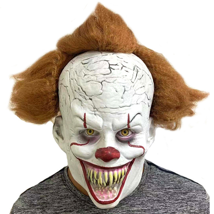 Topeng Pennywise Karet Lateks Horor untuk Halloween Pesta Topeng DIY Seram Ukuran Standar |EBZX16EA|