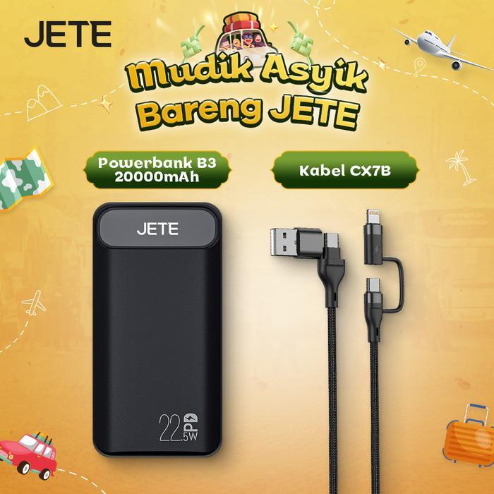 Power Bank 20000 MaH JETE B3 + Kabel CX7B - Garansi 2 Tahun